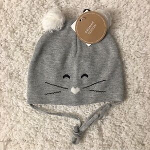 Polarn O. Pyret Kitten/PomPom Beanie Fall/Winter Hat: Size 44/36 or 4/9Mos